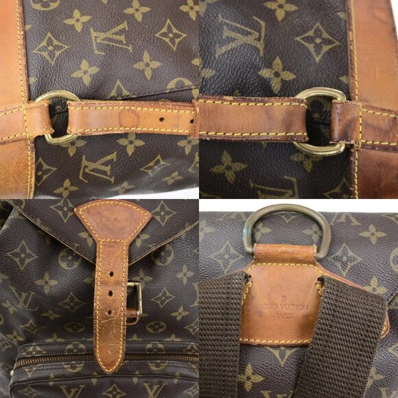 LOUIS VUITTON Montsouris GM Backpack Bag Monogram Leather Brown M51135 85YG509 main image 13